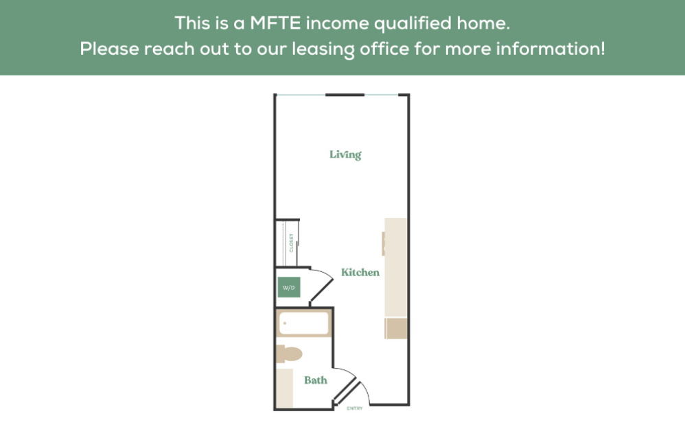  Studio - MFTE - Studio floorplan layout with 1 bathroom and 430 - 494 square feet (1
)