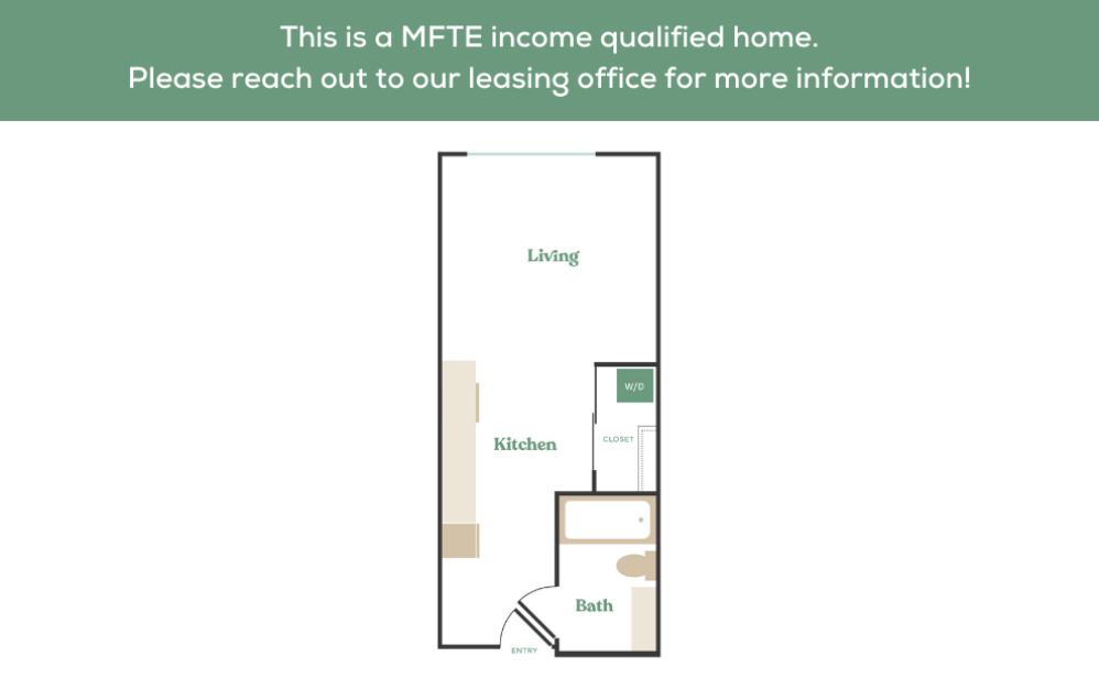  Studio - MFTE - Studio floorplan layout with 1 bathroom and 430 - 494 square feet (2
)