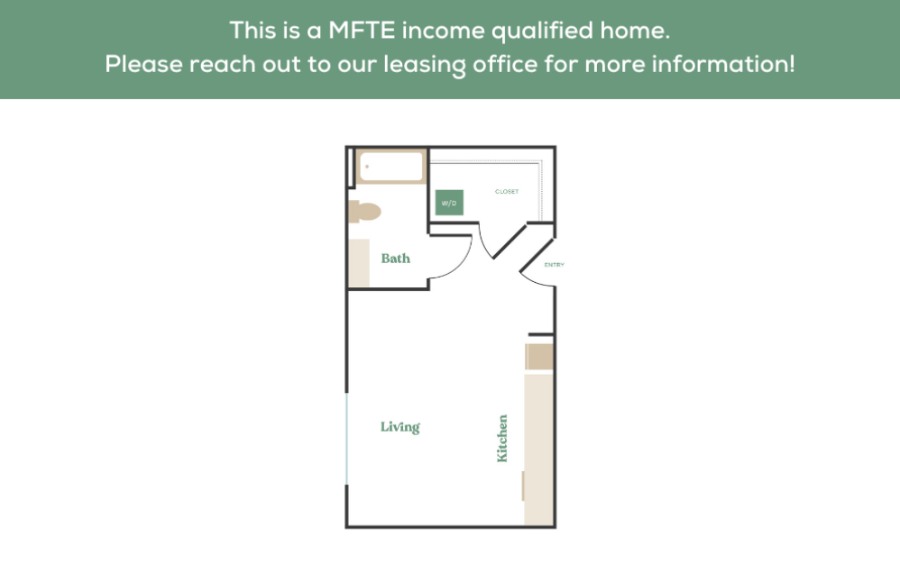  Studio - MFTE - Studio floorplan layout with 1 bathroom and 430 - 494 square feet (4
)