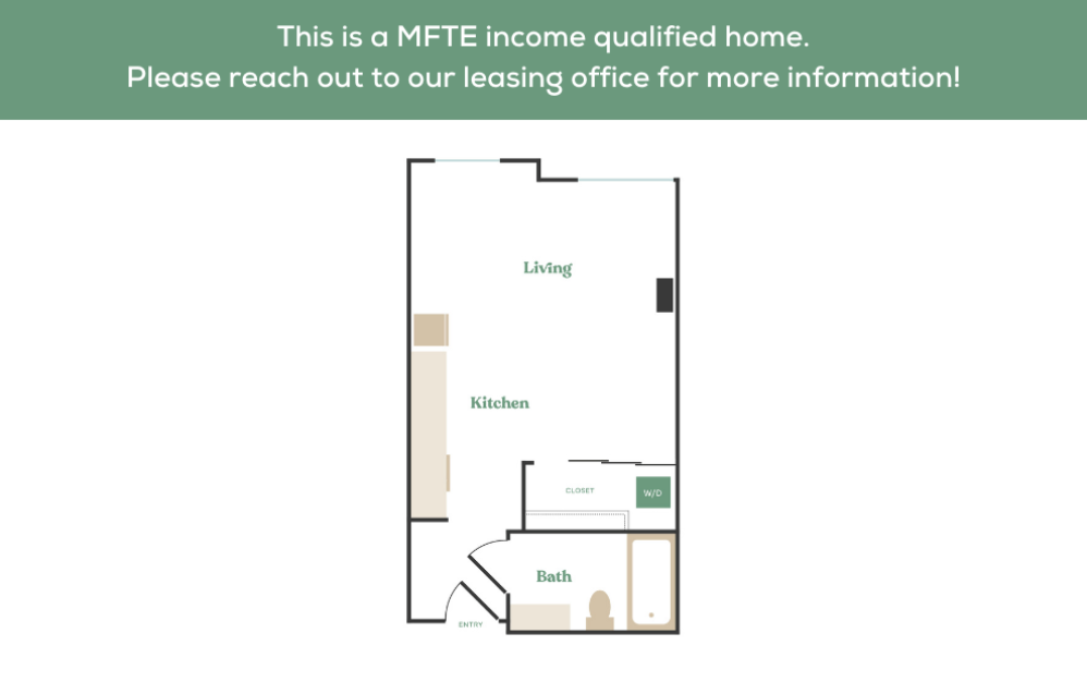  Studio - MFTE - Studio floorplan layout with 1 bathroom and 430 - 494 square feet (5
)