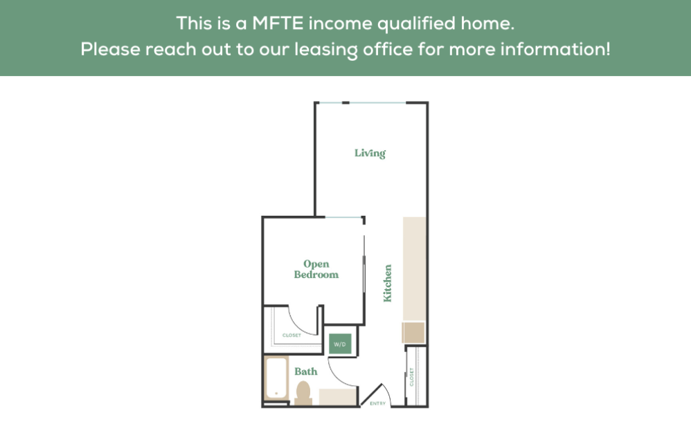  Open 1x1 - MFTE - 1 bedroom floorplan layout with 1 bathroom and 540 - 656 square feet (1
)