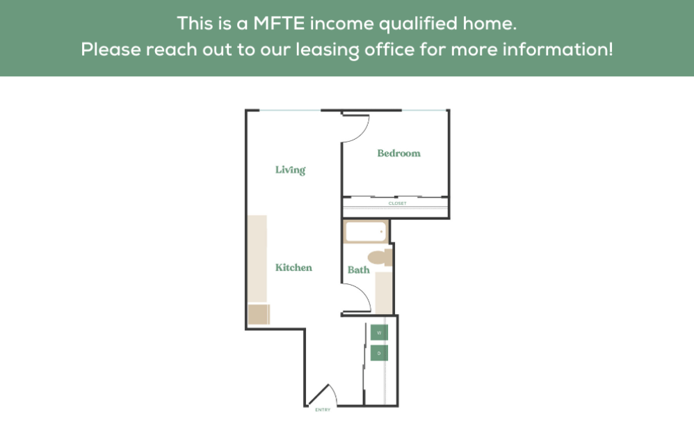 1x1 – MFTE - 1 bedroom floorplan layout with 1 bathroom and 520 - 1096 square feet (11
)