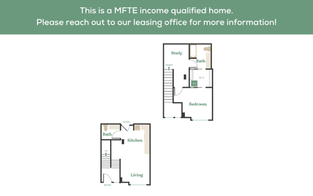 1x1 – MFTE - 1 bedroom floorplan layout with 1 bathroom and 520 - 1096 square feet (14)